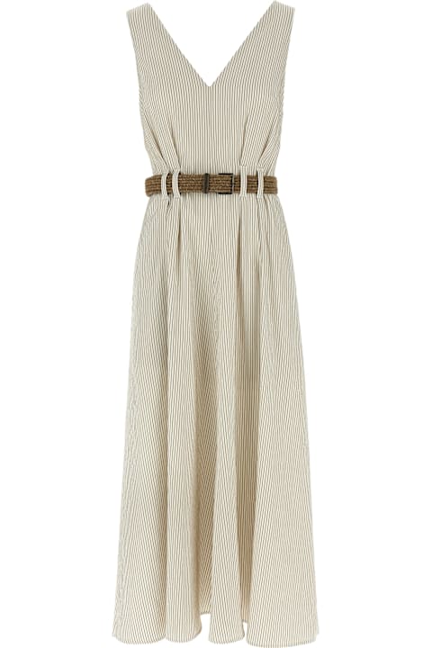 Brunello Cucinelli Dresses for Women Brunello Cucinelli Precoius Shoulder Detail Dress
