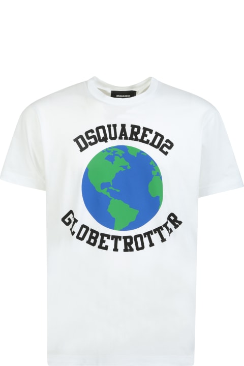 Dsquared2 Sale for Men Dsquared2 Globetrotter Print T-shirt