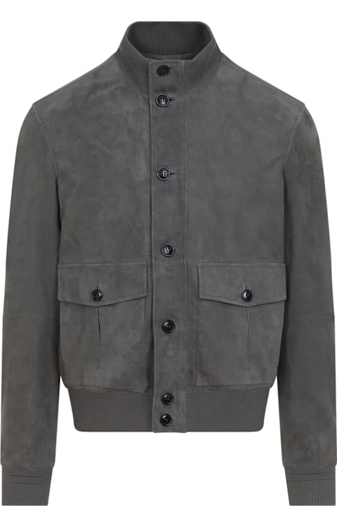 Zegna لـ Women Zegna Leather Blouson Jacket