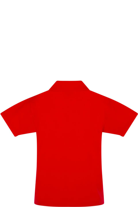 Red Polo T-shirt For Kids With Logo
