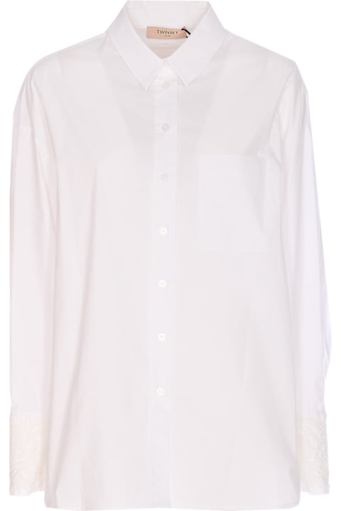 TwinSet for Kids TwinSet Over Popeline Lace Shirt