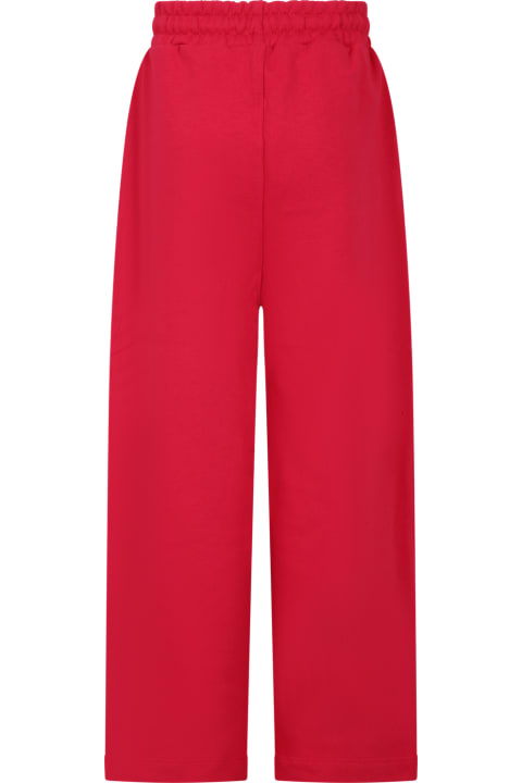 MSGM Kids MSGM Fuchsia Trousers For Girl With Logo