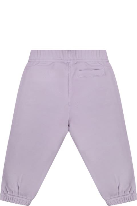 Palm Angels Bottoms for Baby Boys Palm Angels Purple Trousers For Baby Girl With Logo