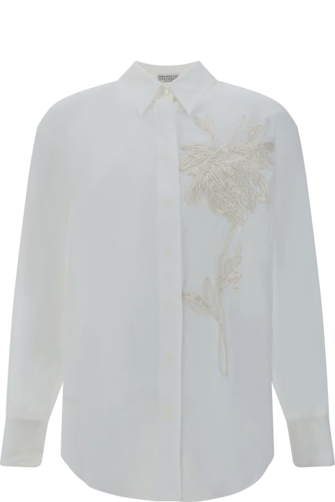 Fashion for Women Brunello Cucinelli Floral Embroidery Shirt