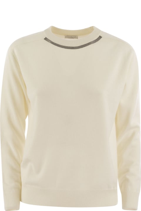 Fashion for Women Brunello Cucinelli Cashmere Sweater With Neck Jewel