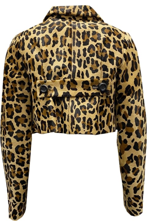 Dsquared2 Coats & Jackets for Women Dsquared2 Leopard Calf Hair Cropped Jacket