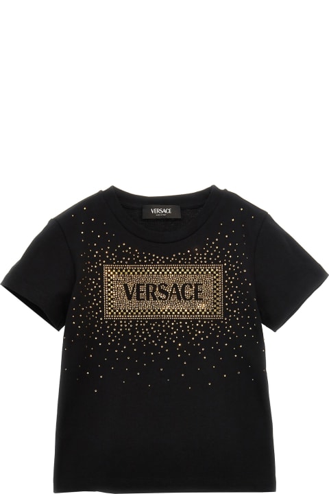 Versace T-Shirts & Polo Shirts for Girls Versace Rhinestone Logo T-shirt