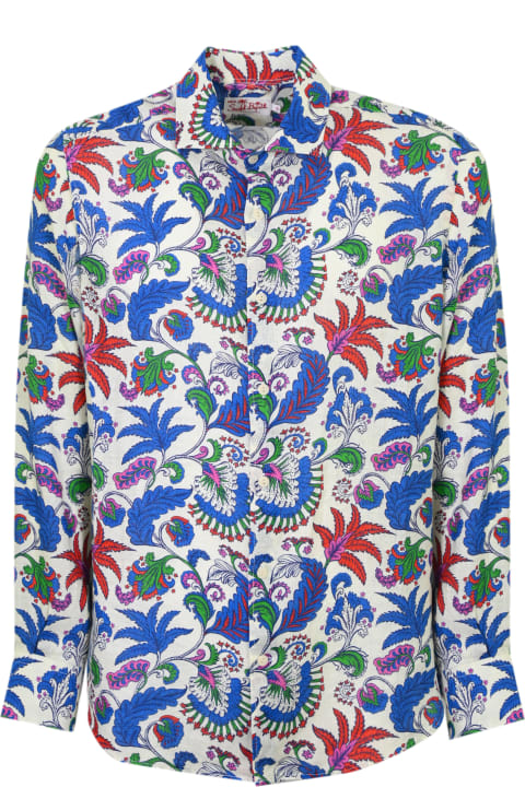 Fashion for Men MC2 Saint Barth Pamplona Linen Shirt With Floral Print