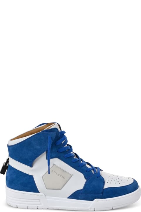 Calf Leather Shoes White+blue