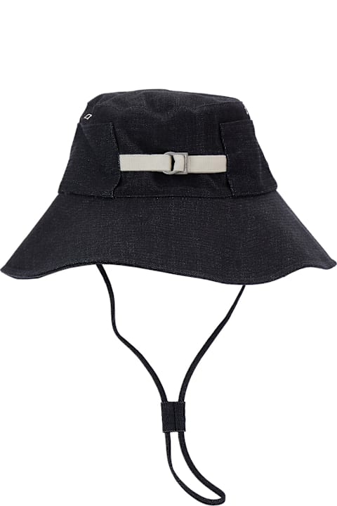 Jacquemus Hats for Men Jacquemus 'le Bob De-nimes' Blue Bucket Hat With Logo Lettering On The Front And Adjustable Strap In Cotton Man