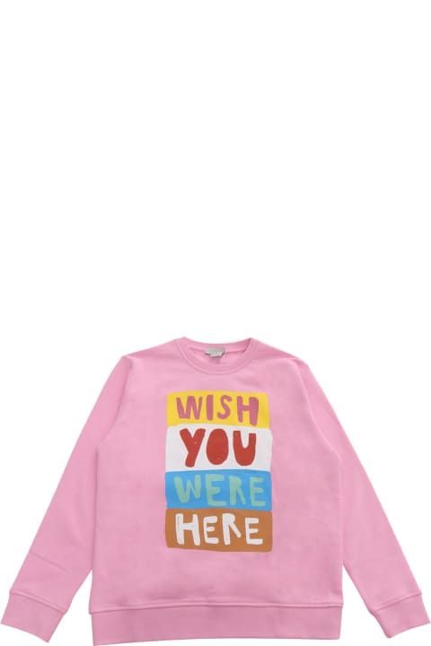 Sweaters & Sweatshirts for Girls Stella McCartney Kids Pink Sweatshirt With Prints