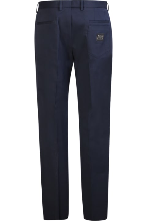 Dolce & Gabbana Pants for Men Dolce & Gabbana Logo Patch Tailored Trousers