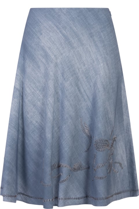 Fashion for Women Ermanno Scervino Marocain Midi Skirt With Embroidery