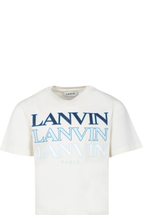 T-Shirts & Polo Shirts for Boys Lanvin Ivory T-shirt For Boy With Logo