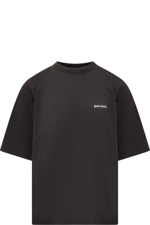 Palm Angels Topwear for Men Palm Angels Black Cotton T-shirt