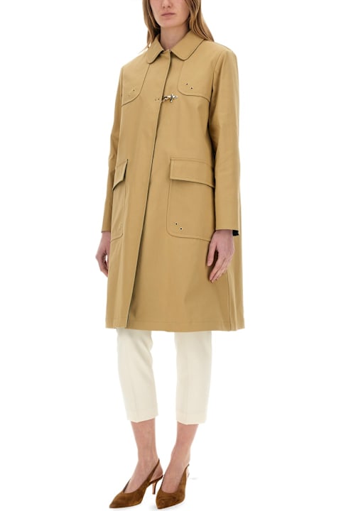 Fay Coats & Jackets for Women Fay Stretch Gabardine Car Coat
