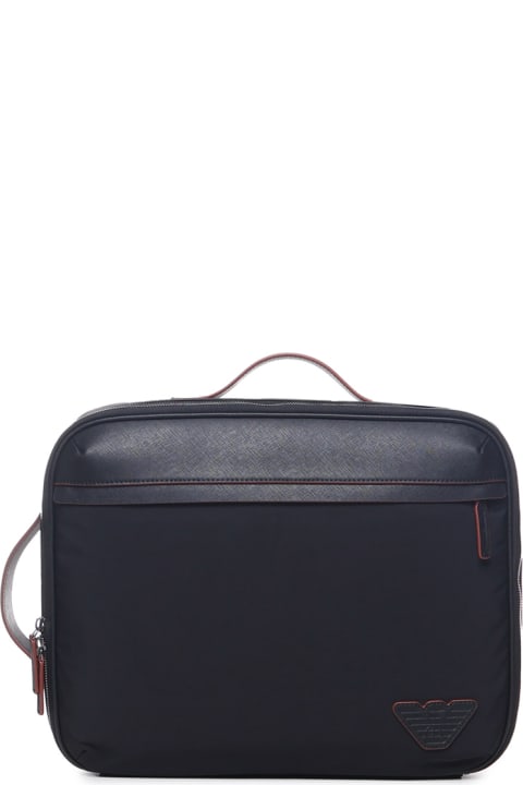 Fashion for Men Giorgio Armani Business Bag With Shoulder Straps In Regenerated Saffiano And Recycled Nylon Giorgio Armani