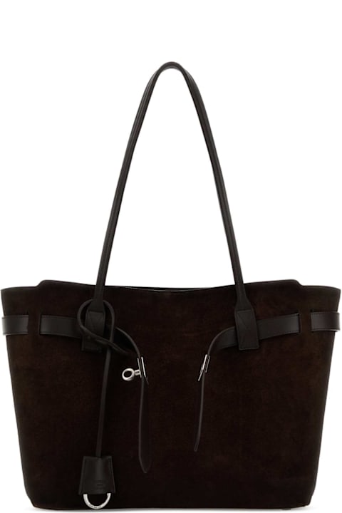 Balenciaga Dark Brown Suede Medium Bel Air Shopping Bag
