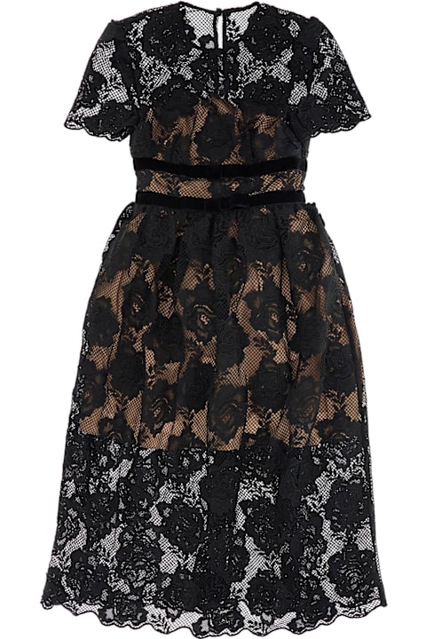 self-portrait for Women self-portrait Midi Lace Dress With Bows