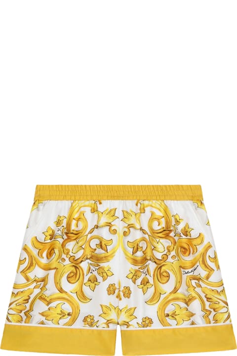 Dolce & Gabbana Bottoms for Girls Dolce & Gabbana Twill Shorts With Print