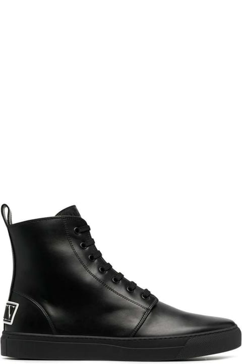 Valentino Garavani Shoes for Men Valentino Garavani Garavani Leather Logo Boots