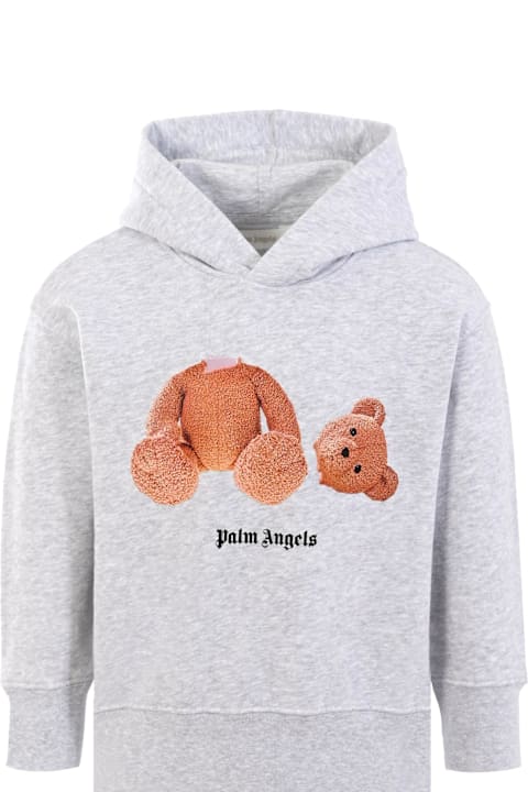 Homeware Palm Angels Grey Sweatshirt For Kids With Bear