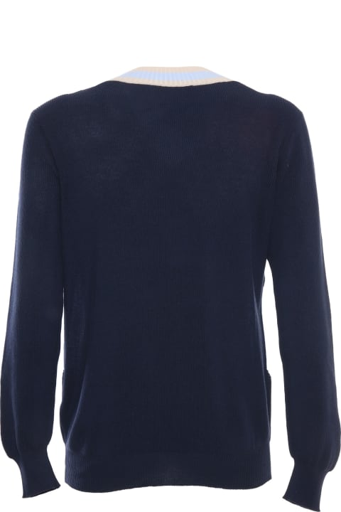Fashion for Men Ballantyne Blue Colored Checked Sweater