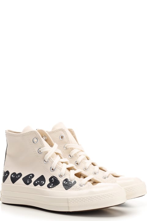 Ivory "chuck Taylor" High Top Sneakers