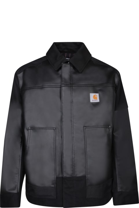 メンズ Junya Watanabeのコート＆ジャケット Junya Watanabe Black Leather Jacket Junya Watanabe