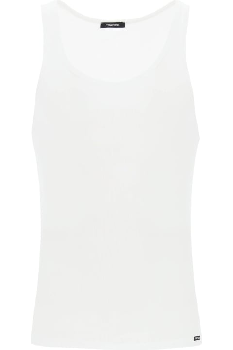 Tom Ford Topwear for Men Tom Ford White Cotton And Modal Tank Top