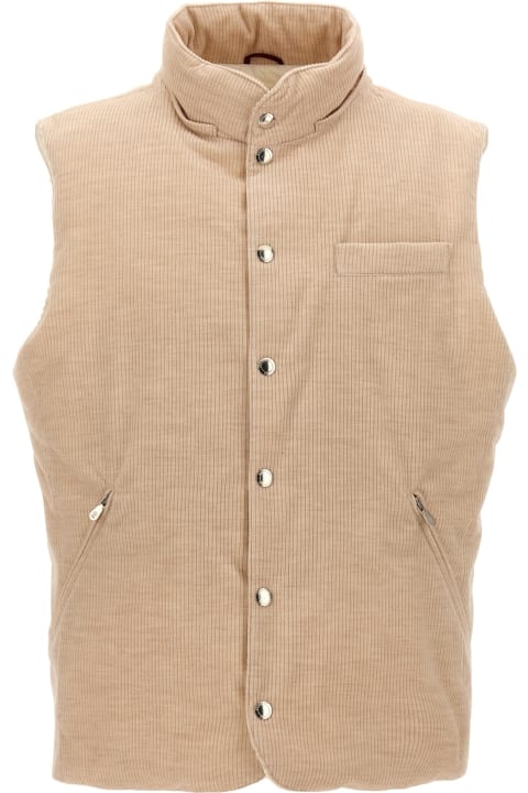 Coats & Jackets for Men Brunello Cucinelli Ribbed Velvet Vest