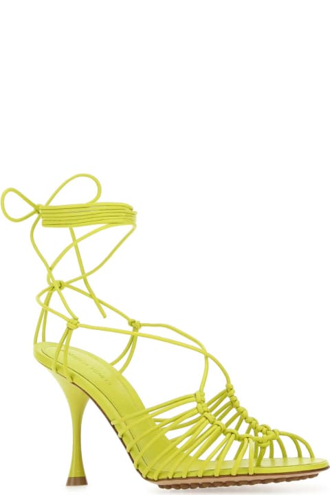 Fashion for Women Bottega Veneta Acid Green Nappa Leather Dot Sandals