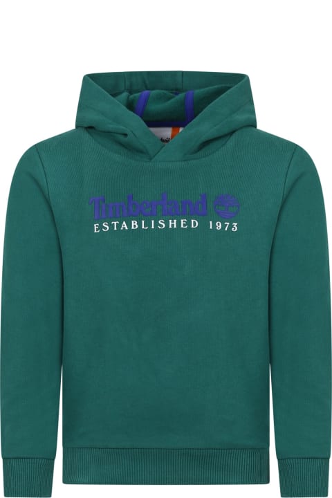 Timberland Sweaters & Sweatshirts for Boys Timberland Green Sweatshirt For Boys With Logo