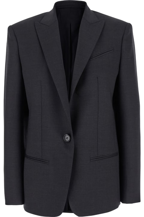 Philosophy di Lorenzo Serafini Coats & Jackets for Women Philosophy di Lorenzo Serafini Charcoal Stretch Polyester Blend Blazer