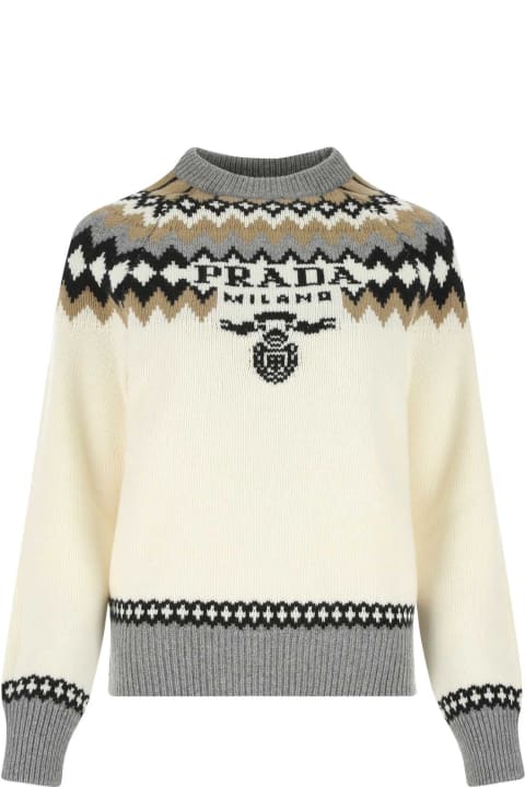Prada Sweaters for Women Prada Embroidered Cashmere Sweater