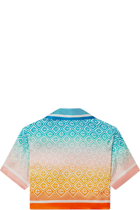 Casablanca Topwear for Women Casablanca Gradient Monogram Silk Crop Shirt