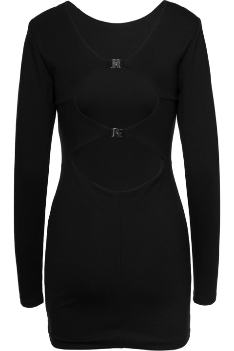 Rotate by Birger Christensen for Women Rotate by Birger Christensen Black Mini Fitted Dress With Cut-out Details On The Back In Viscose Woman Rotate