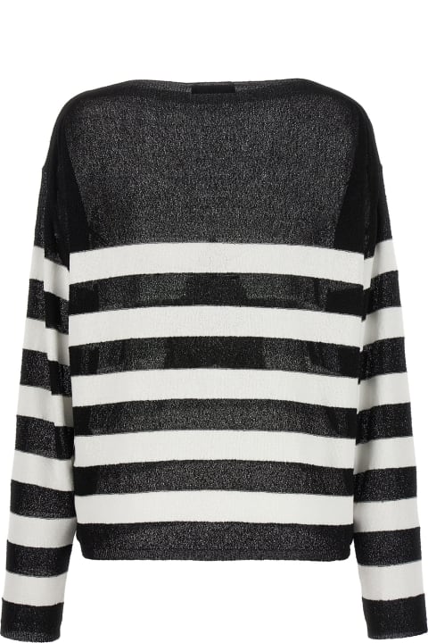 ウィメンズ Balmainのニットウェア Balmain Logo Embroidery Striped Sweater