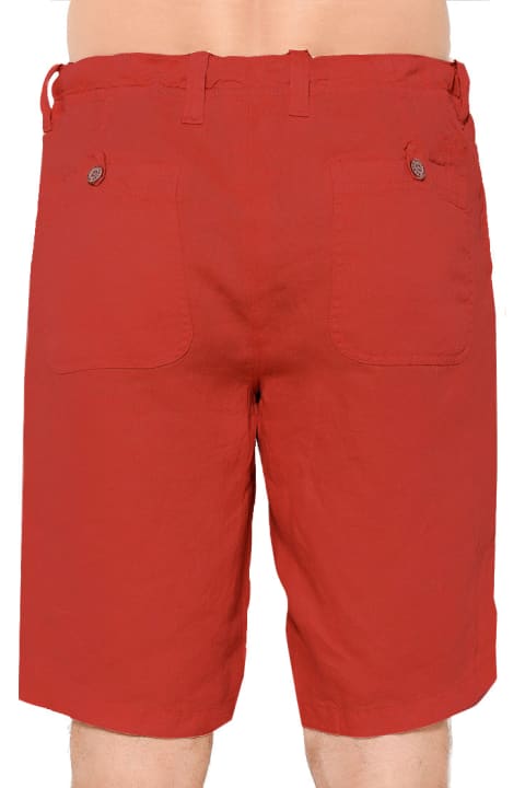 Homeware MC2 Saint Barth Linen Bermuda Red Shorts