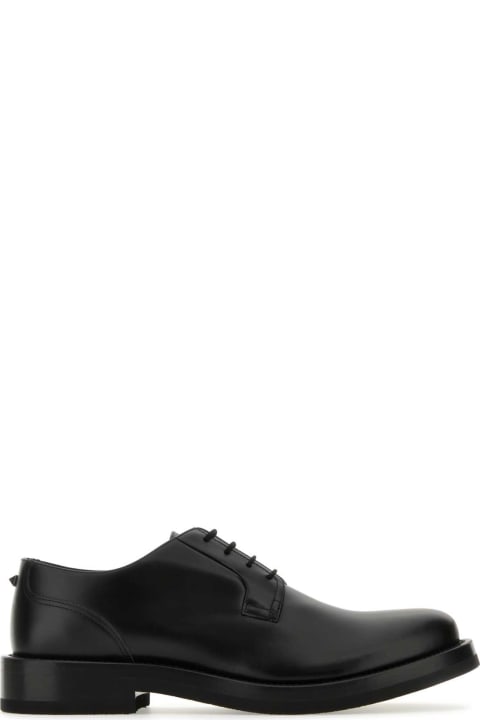 メンズ新着アイテム Valentino Garavani Black Leather Lace-up Shoes