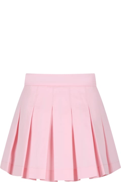 Fendi Kids Fendi Pink Skirt For Girl With Fendi Logo And Baguette