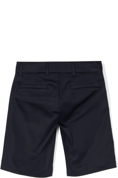 Fay for Kids Fay Navy Blue Cotton Blend Tailored Bermuda Shorts