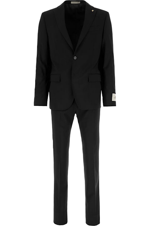 Corneliani Suits for Men Corneliani Black Stretch Wool Suit
