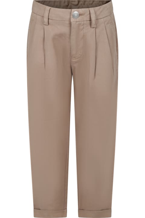 Dondup Bottoms for Boys Dondup Beige Trousers For Boy With Logo