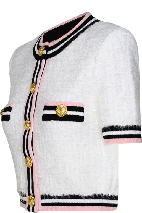ウィメンズ Balmainのニットウェア Balmain White Viscose Blend Sweater