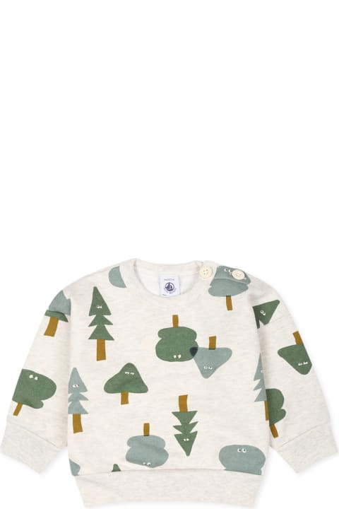 Petit Bateau Sweaters & Sweatshirts for Baby Girls Petit Bateau Grey Sweatshirt For Babykids With Tree Print