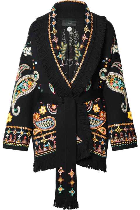 Alanui Sweaters for Women Alanui 'inner Energy' Black Virgin Wool Cardigan