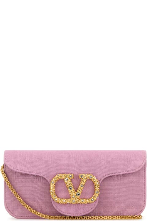 Bags for Women Valentino Garavani Pink Fabric Locã² Clutch