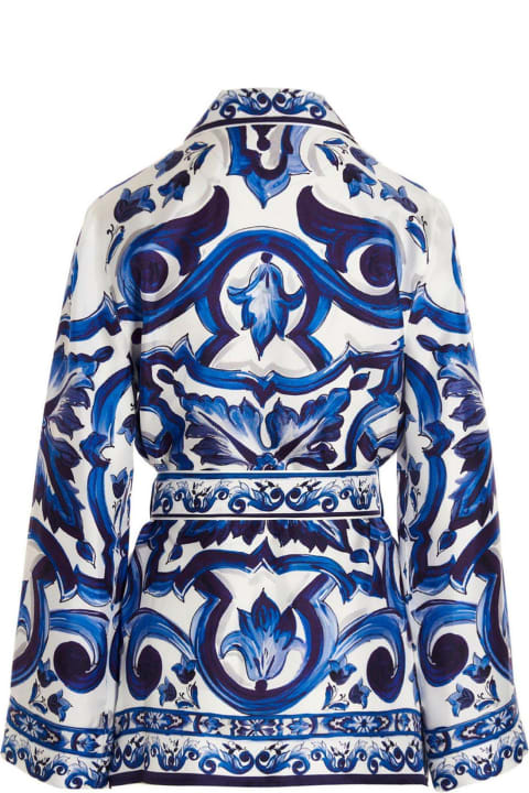 Dolce & Gabbana Topwear for Women Dolce & Gabbana Majolica-print Long-sleeved Shirt