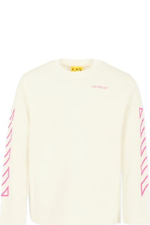 Homeware Off-White Ivory T-shirt For Girl With Arrow